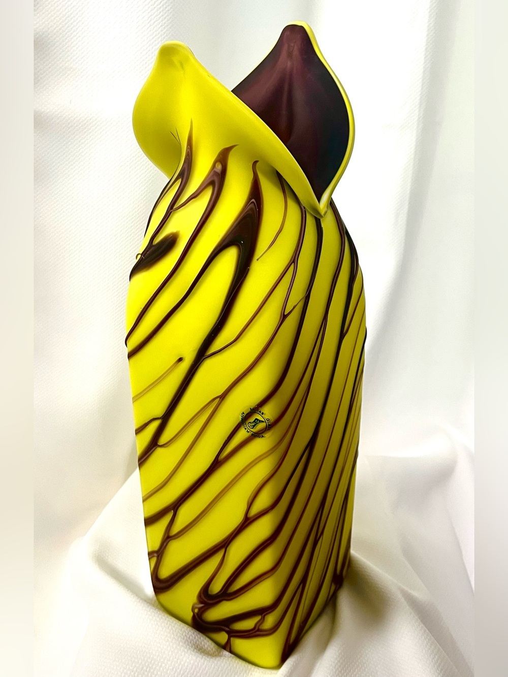 Studio Art Large Yellow Vase •Azerbaijan Russia✨ Hand blown